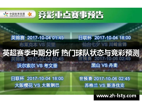 英超赛季中期分析 热门球队状态与竞彩预测 英超赛季中期分析 热门球队状态与竞彩预测